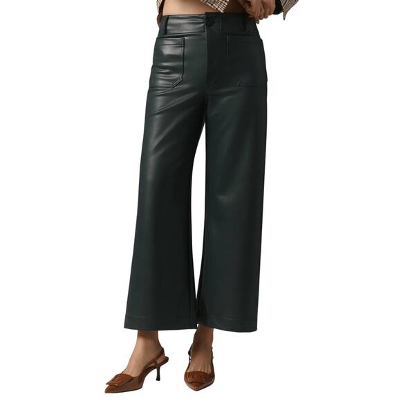 Maeve Colette Wide-Leg Vegan Navy Leather Pants Size 16W New with Tag MSRP $148 - Picture 6 of 12